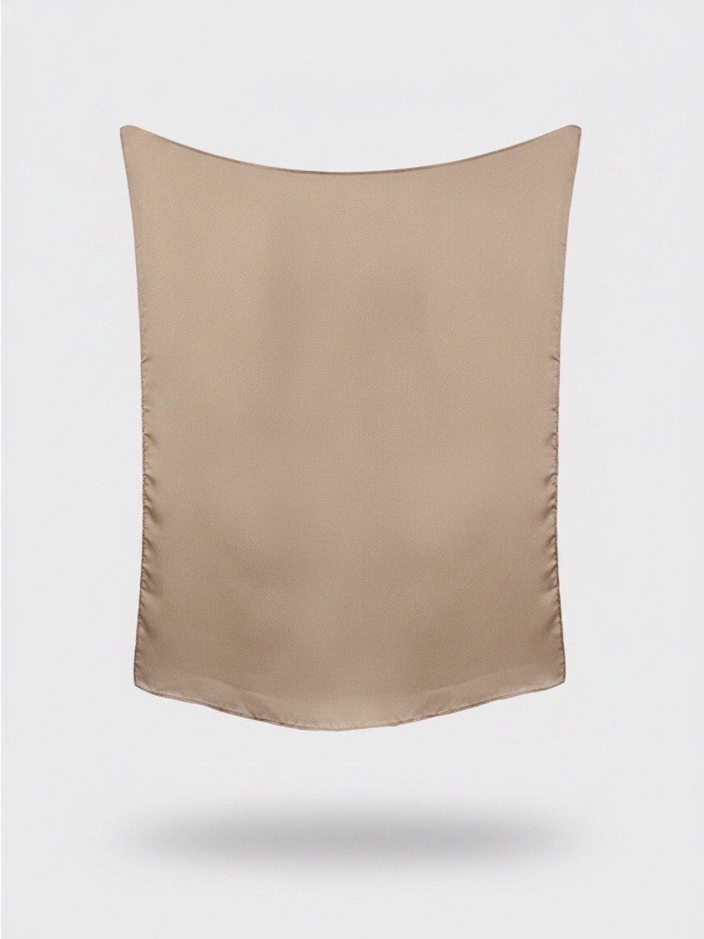 Vintage 100% Silk Scarf – Champagne Taupe – 19” Square